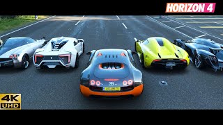 FH4 ULTIMATE DRAG RACE! VENENO, M600, ZONDA, SPEEDTAIL, VEYRON, REGERA, VENOM GT, AGERA, LEGO