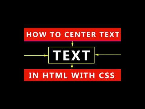 HTML Center Text With CSS (updated for 2022) - YouTube