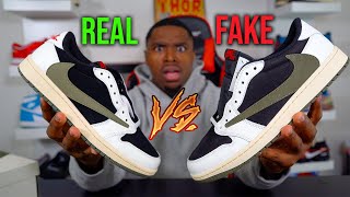 Travis Scott Air Jordan 1 Low Olive Real VS Fake