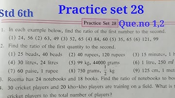 Practice set 28 class 6th maths