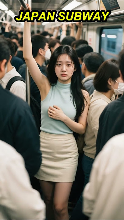 Japanese Girl Trapped in Overcrowded Tokyo Subway During Rush Hour #rush #sabway #japan #shorts
