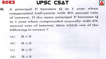 A Principal P Becomes Q In 1 YEAR When Compounded Half Yearly With R% Annual Rate Of Interest | CI