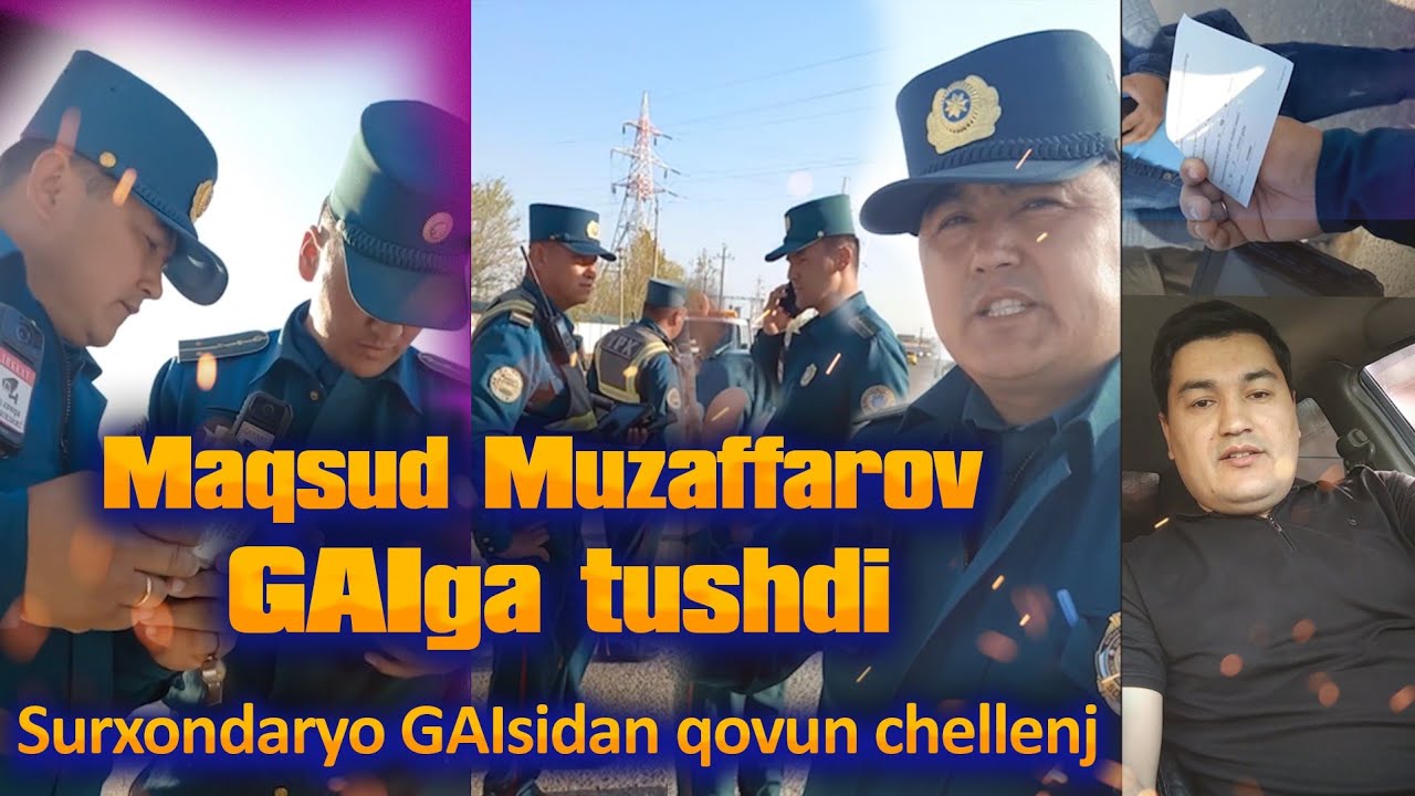 Мақсуд Музаффаров ГАИга тушди. ҚОВУН ЧЕЛЛЕНДЖ