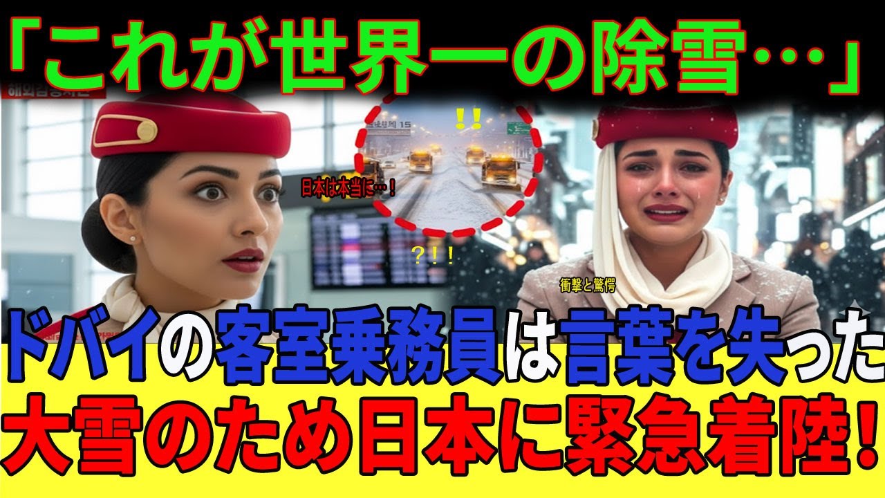【海外の反応】「アジアは雪に弱い」と見下していた外国人CA。豪雪で緊急着陸した日本で見た