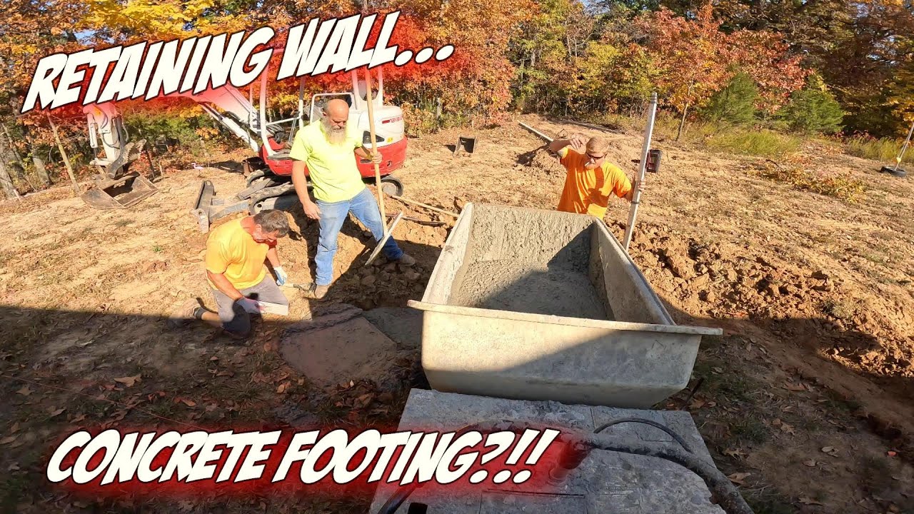 Patio Sitting Wall Columns PT.1 Concrete Footing YouTube