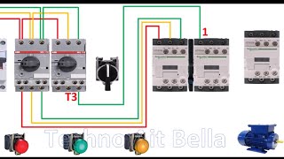 Moteur à deux vitesses dahlander branchement moteur. Dahlander two-speed motor كهربائي ذو سرعتين