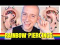 Changing ALL My 27 Piercings To Rainbow Jewellery | Roly