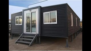 : Tiny Expandable Prefab Home to Live in 1 Bathroom, 1 Living Room, 2 Rooms and Kitchen,Foldable Homes