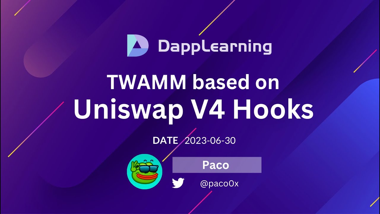 TWAMM based on Uniswap V4 Hooks p2