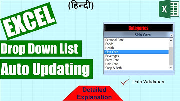 How To Create Auto Updating Drop Down List In Excel Hindi | Dynamic Drop Down List | Data Validation