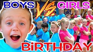 BOYS vs GIRLS! Kadens Birthday Party Challenge! Kids Fun TV