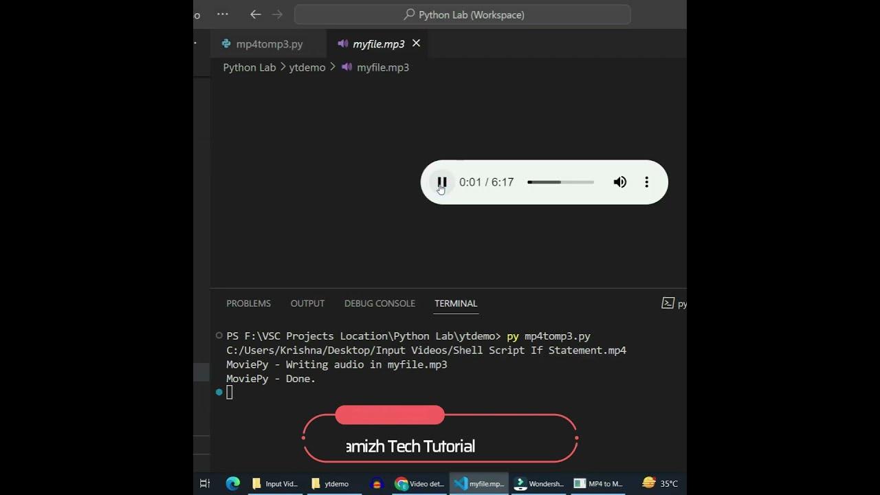 Mp4 to Mp3 Converter Python - தமிழில் | Python PyQt5 Projects #shorts ...