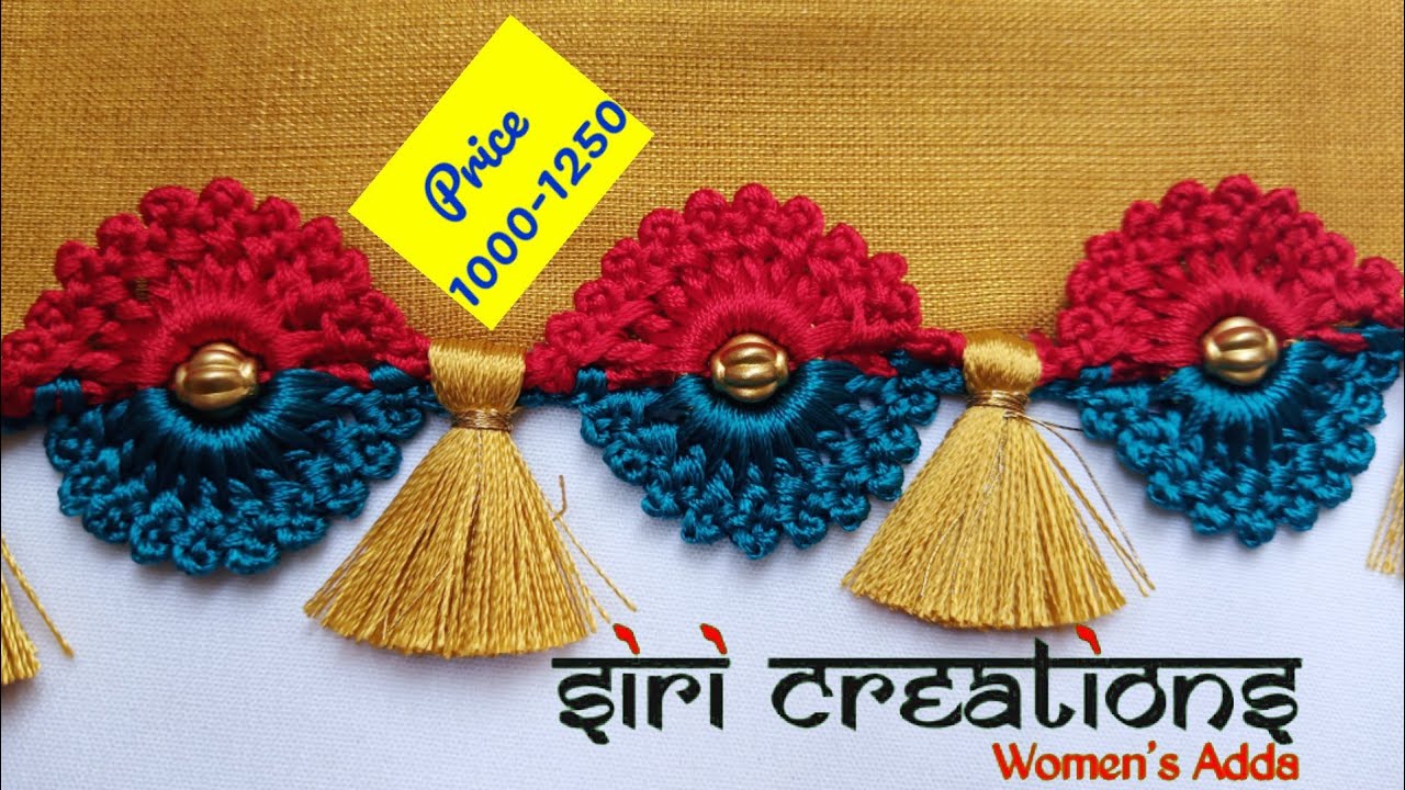 New Saree kuchu #140// bridal Saree tassel design with ring beads ...