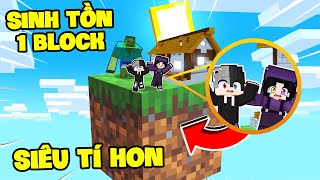 Ruby Và Siro Thử Thách 24h Sinh Tồn " 1 BLOCK SIÊU TÍ HON " Trong Minecraft !