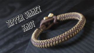 HOW TO MAKE ZIPPER SINNET PARACORD BRACELET WITHOUT BUCKLE , PARACORD TUTORIAL, DIY.