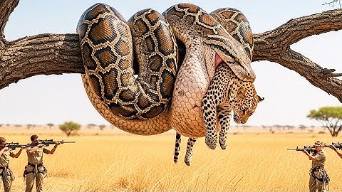 Animal rescue Team Saves Leopard From Giant Python Attack 