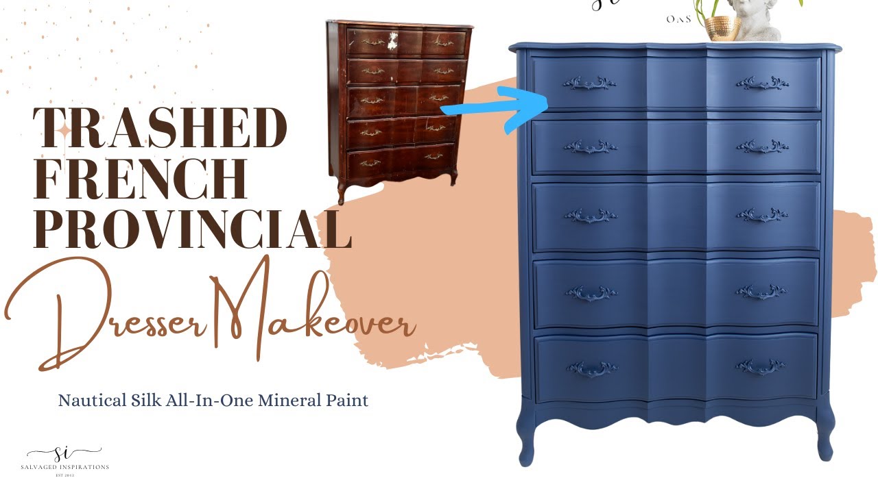 Trashed French Provincial Dresser Makeover