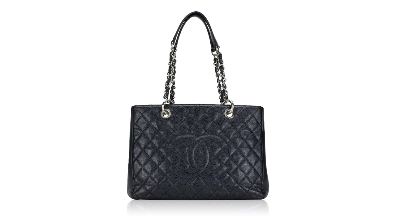 Chanel Caviar Quilted Grand Shopping Tote GST Black 