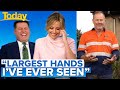 Karl dumbfounded by hero tradie’s massive hands | Today Show Australia