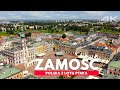 Zamość stare miasto rynek z lotu ptaka | 4K movie drone footage