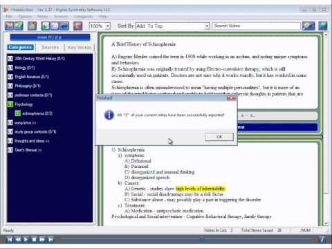 NoteScribe Exporting Your Notes