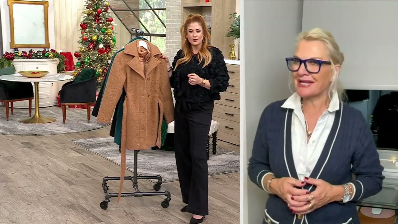 Isaac Mizrahi Live! Boucle Belted Coat w/ Nylon Accents on QVC