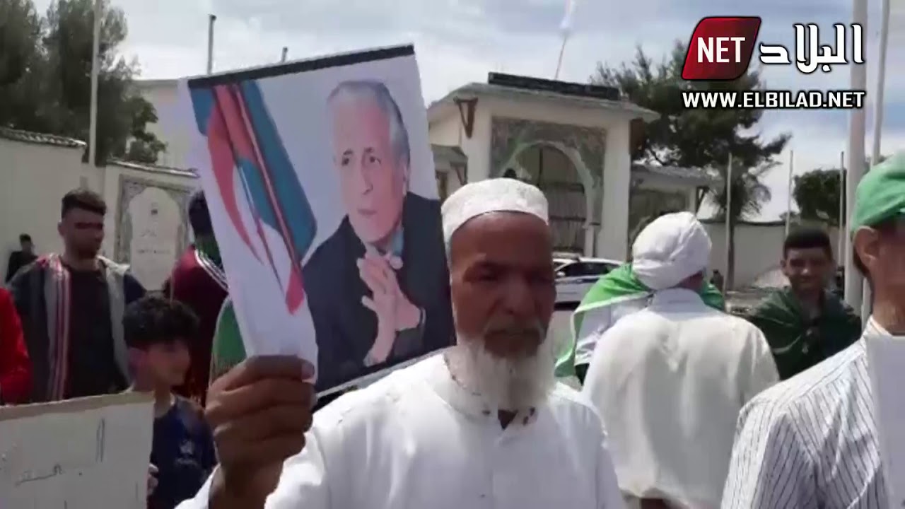 الجزائر نيجيريا متظاهرون في عين تيموشنت يرفعون شعارات وصور مؤيدة لطالب الإبراهيمي - الجمعة 14 من الحراك