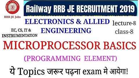 MICROPROCESSOR 8085 PROGRAMMING BASICS FOR RRB JE ELECTRONICS & ALLIED GROUP|| BY SIRJEE CLASSES
