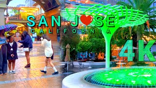 Santana Row on a Rainy Day, San Jose California USA 4K - UHD