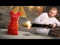 Giant Gummy Bear VS Potato Cannon!