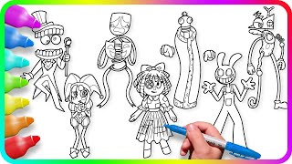 The AMAZING DIGITAL CIRCUS Coloring Pages / Satisfying Coloring Characters from digital circus show