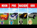 Minecraft NOOB vs PRO vs HACKER vs GOD: SPORT CAR BUILD CHALLENGE in Minecraft / Animation