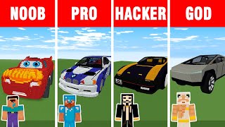 Minecraft Noob Vs Pro Vs Hacker Vs God Sport Car Build Challenge In Minecraft Animation