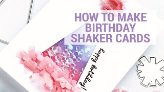 How To Make Birthday Shaker Cards with Essentials by Ellen
