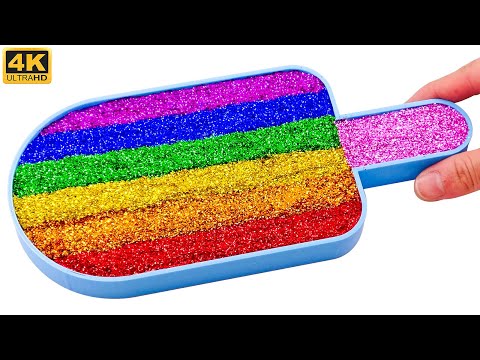Satisfying Video l Mixing All My Slime Smoothie Rainbow Bathtub Milk Bottle Glitter #13 Tiny World