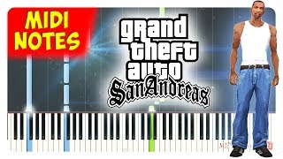 Vignette de la vidéo "GTA: San Andreas - Theme Song Piano Tutorial (Piano Sheet + midi)"