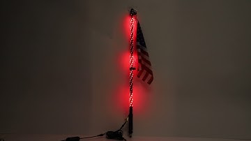 3ft Lighted Spiral RGB LED Whip Antenna w/Flag Remote Off-Road for ATV RZR UTV