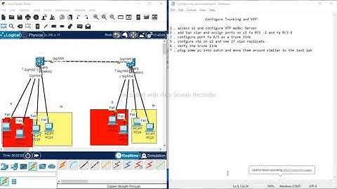 Configure Trunking and VTP on Cisco switch in packet tracer|what is vtp and Trunking in networking