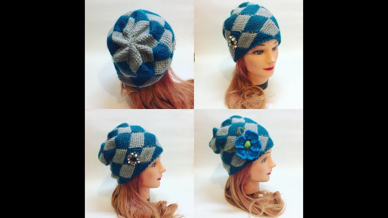 Шапка энтерлак крючком .crochet cap