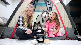 We Surprised Them with an Indoor Campout!