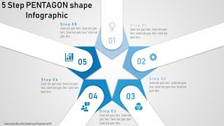 33.Create 5 Step PENTAGON shape Infographic|Powerpoint Infographics|Graphic Design|Free Template