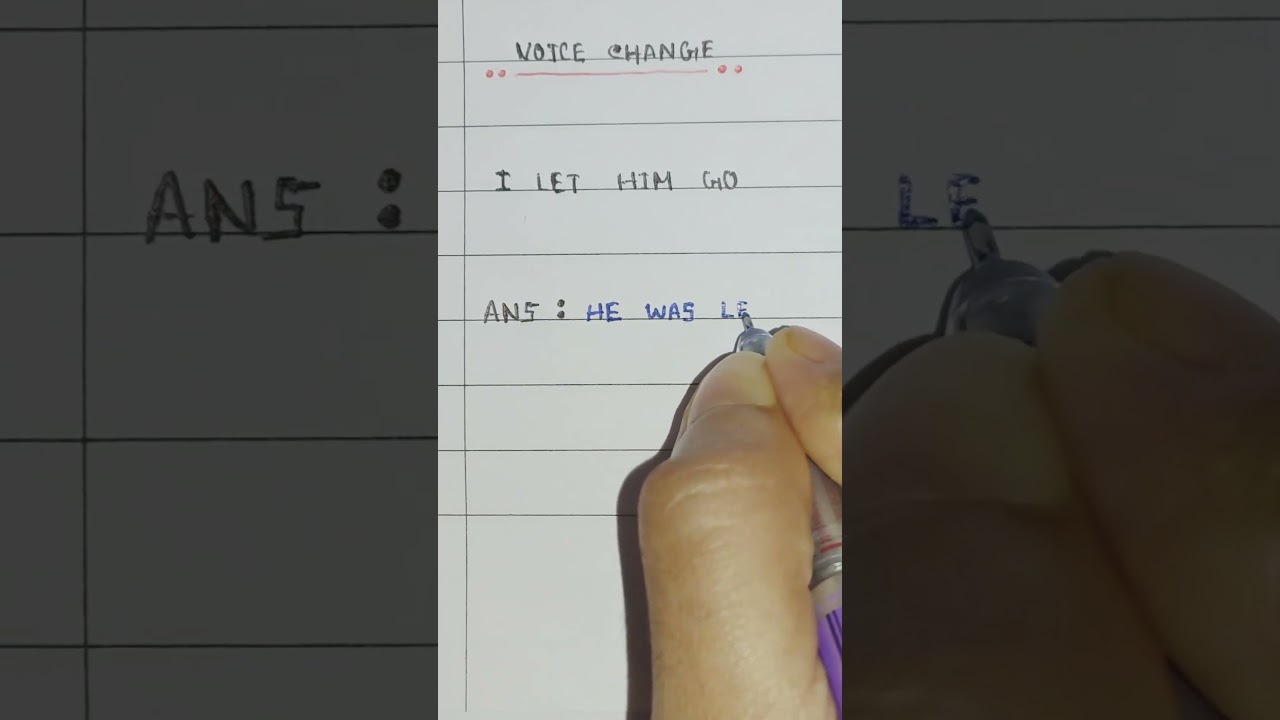 Voice | Active and passive | I let him go | #shorts #viral #voice #englishgrammar