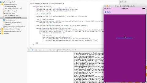 Swift 3 IOS10 Custom Segue + Custom UnwindSegue
