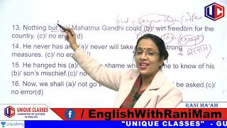Spotting Errors Part-9 | Common Error Detection | English Grammar [Hindi] By Rani Mam For SSC, BANK