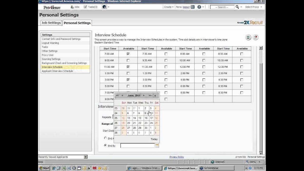 interview schedule