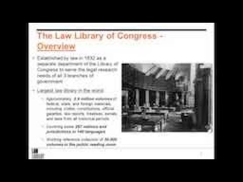 Orientation to Law Library of Congress Collections