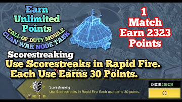 Use Scorestreaks in Rapid Fire.Each Use Earns 30 Points. Call Of duty mobile