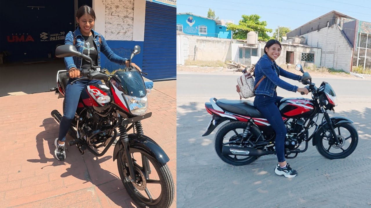 Norma sale de la Agecia con moto Nueva, Estrenando motosicleta 
