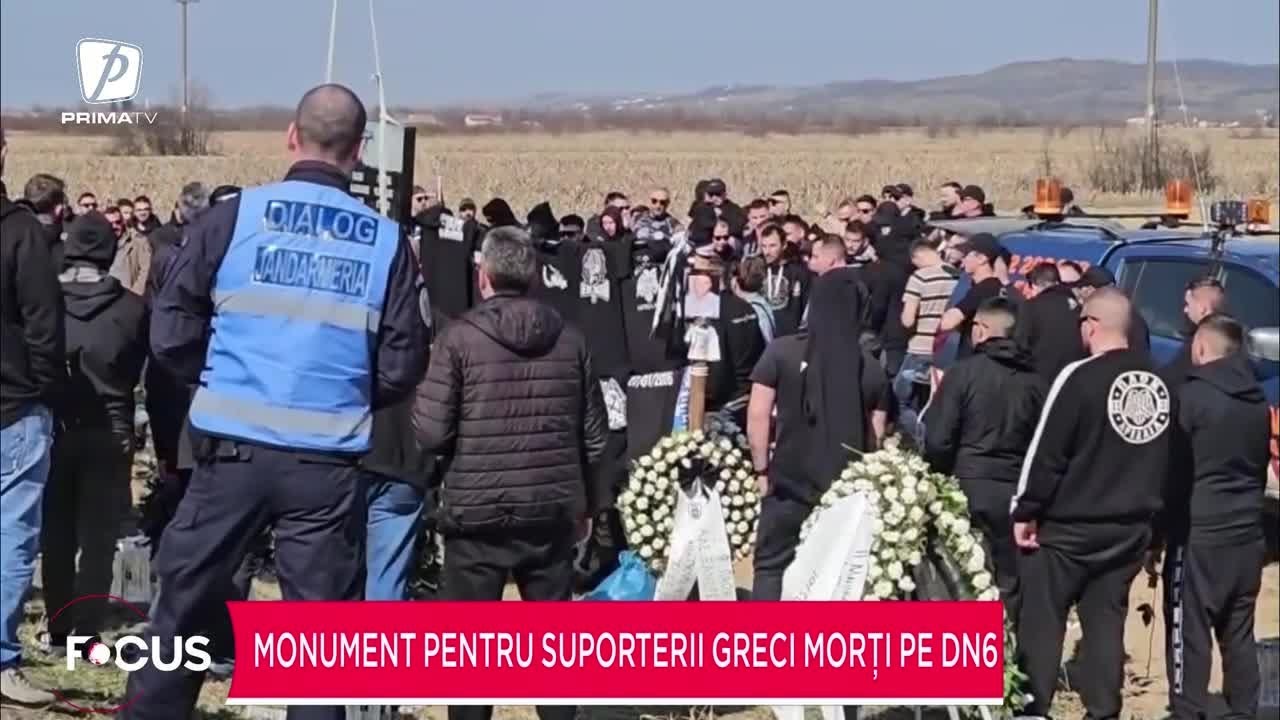 Monument pentru suporterii greci morți pe DN6
