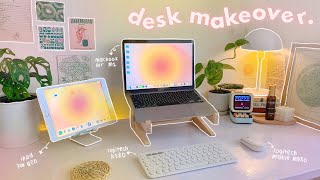 study desk setup makeover 2022 🪴 minimalist, pastel aesthetic [shopee haul] screenshot 1